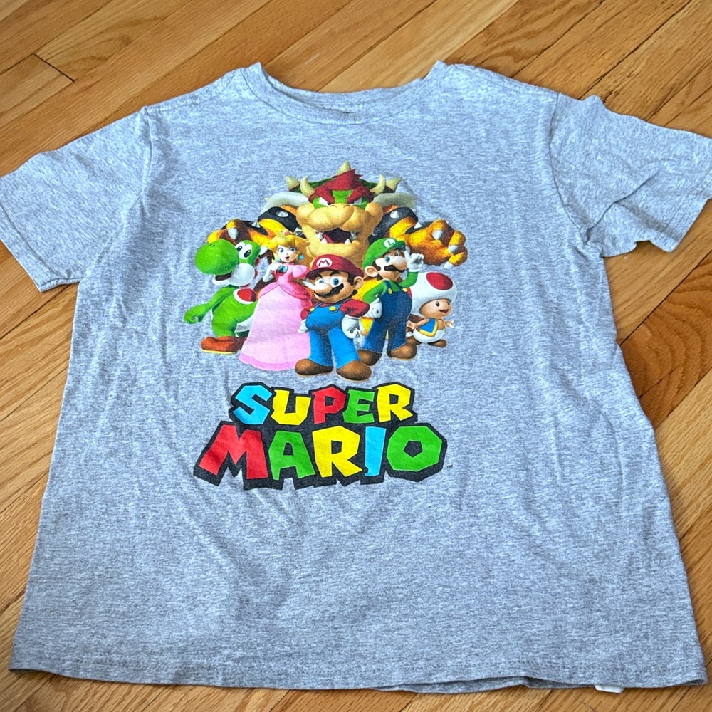 Super Mario Gray Kids T-Shirt